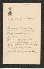 Nachlass Franz Steindachner, Brief von Richard Drasche-Wartinberg an Franz Steindachner, Inv.Nr. 117.01, Seite 1